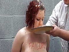 Bizarre female humiliation and messy destruction