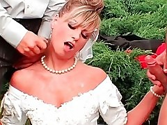 Wild Bride Cummed And Pissed On