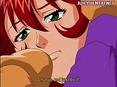 Anime redhead banged by hard cocks