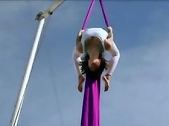 Belladonna keeps herself in shape doing aerial silk routines