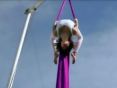 Belladonna keeps herself in shape doing aerial silk routines
