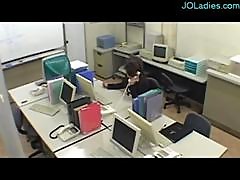 Office Lady Caught On Masturbating On The Chair In The Office