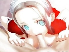 Cute 3D hentai maid tittyfucked and cummed on face